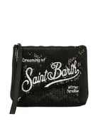 Pouch per bambina MC2 Saint Barth Kids nera con decorazione con paillettes - Rubino Kids