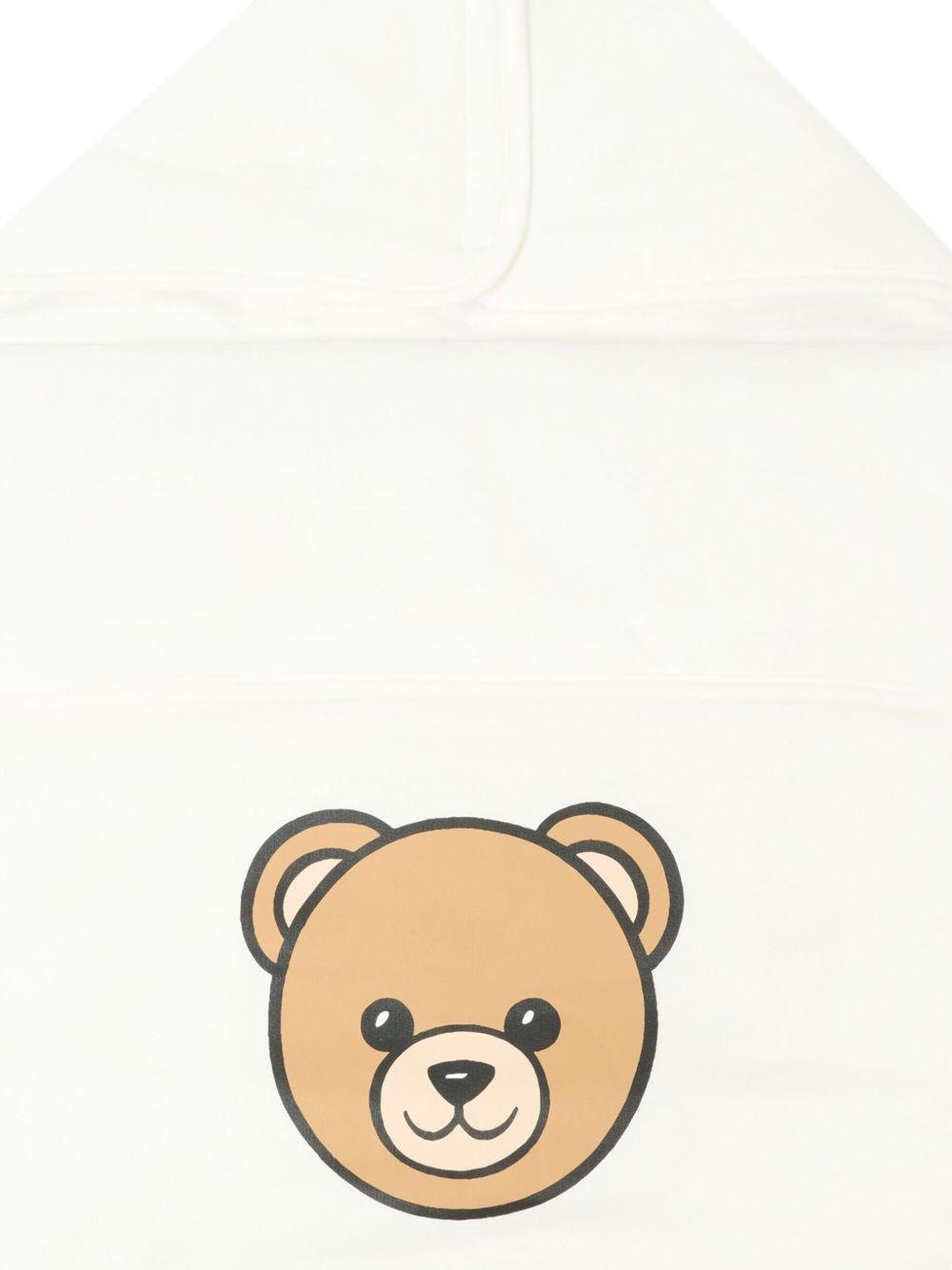 Sacco nanna per neonati Moschino Kids bianco con stampa Teddy - Rubino Kids