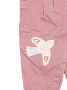 Salopette per neonata Stella McCartney Kids rosa con ricamo uccelli - Rubino Kids