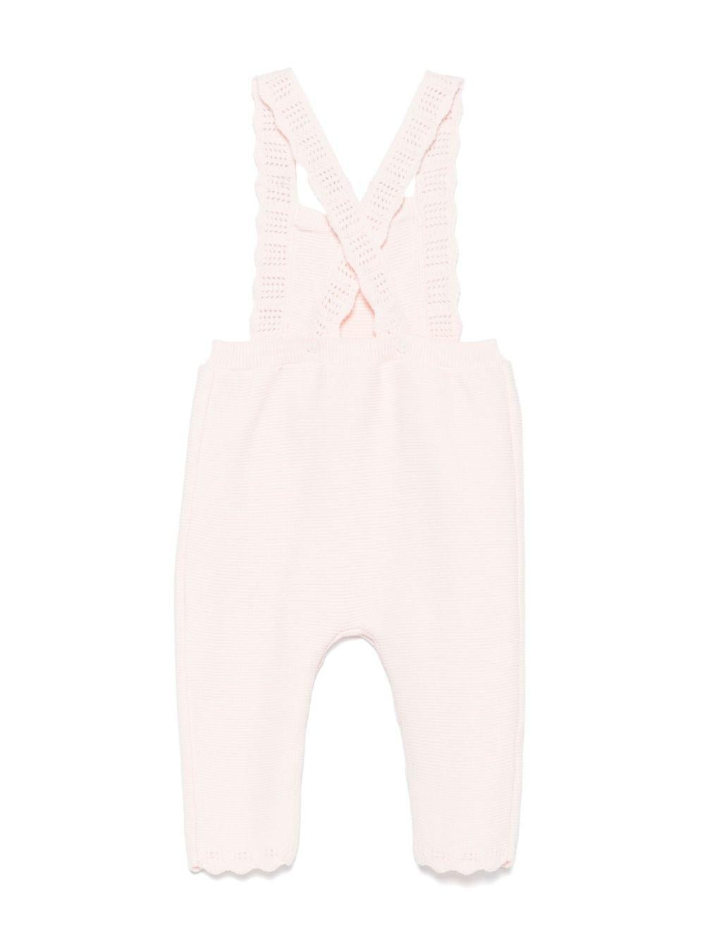 Salopette per neonata Tartine Et Chocolat rosa in maglia - Rubino Kids