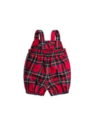 Salopette per neonato Baroni rossa con motivo tartan - Rubino Kids