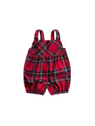 Salopette per neonato Baroni rossa con motivo tartan - Rubino Kids