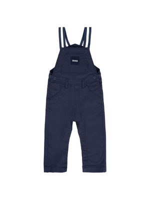 Salopette per neonato Boss Kids blu con spalline a righe