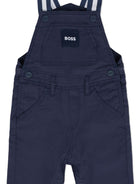Salopette per neonato Boss Kids blu con spalline a righe - Rubino Kids