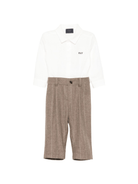 Salopette per neonato Boss Kids marrone con bretelle regolabili a righe - Rubino Kids