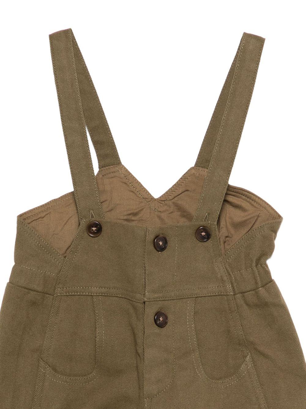 Salopette per neonato Donsje marrone con ricamo a forma di cane - Rubino Kids