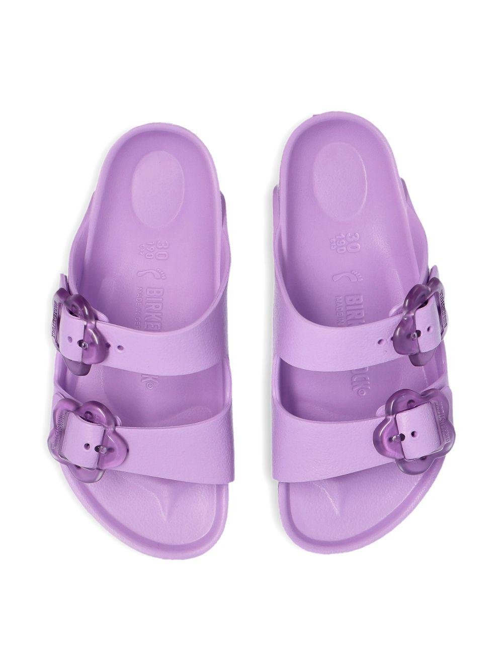 Sandali Arizona per bambina Birkenstock Kids viola con chiusura fibbia - Rubino Kids