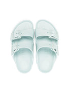 Sandali Arizona per bambini Birkenstock Kids verde con logo goffrato - Rubino Kids