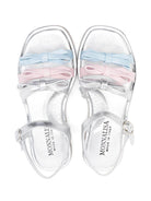 Sandali con fiocco per bambina Monnalisa argento con soletta imbottita - Rubino Kids