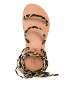 Sandali da donna MC2 Saint Barth marrone leopardato con laccio alla caviglia - Rubino Kids