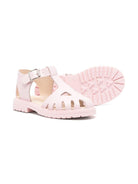 Sandali in pelle per bambina Florens rosa con chiusura con fibbia - Rubino Kids