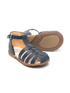 Sandali in pelle per neonato Tartine Et Chocolat blu con chiusura con fibbia - Rubino Kids