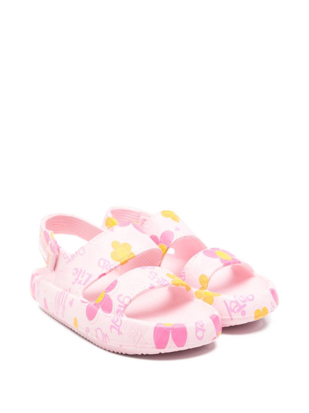 Sandali per bambina Billieblush rosa con stampa floreale all - over - Rubino Kids