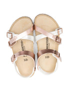 Sandali per bambina Birkenstock Kids bianco con cinturini incrociati - Rubino Kids