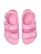 Sandali per bambina Birkenstock Kids Milano rosa con chiusura con fibbia - Rubino Kids