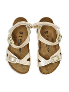 Sandali per bambina Birkenstock Kids Rio beige con cinturino posteriore - Rubino Kids