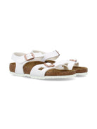 Sandali per bambina BirkenstockKids bianco con chiusura con fibbia - Rubino Kids