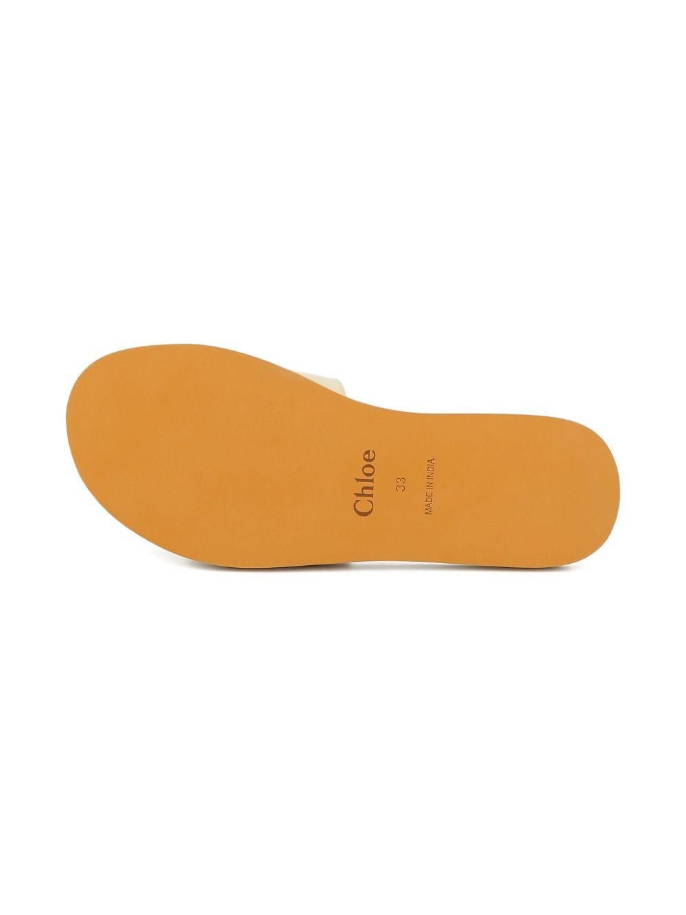 Sandali per bambina Chloé Kids Woody bianchi con logo - Rubino Kids