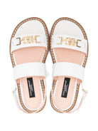 Sandali per bambina Dolce & Gabbana Kids bianche con logo dorato sul davanti - Rubino Kids