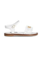 Sandali per bambina Dolce & Gabbana Kids bianchi con placca logo - Rubino Kids