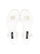 Sandali per bambina Dolce & Gabbana Kids bianco con decorazione di cristalli - Rubino Kids