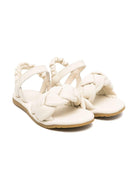 Sandali per bambina Donsje Benz beige con dettaglio intrecciato - Rubino Kids