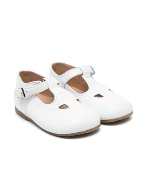 Sandali per bambina Eli1957 bianco in pelle con chiusura laterale con fibbia