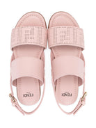 Sandali per bambina Fendi Kids rosa con logo - Rubino Kids