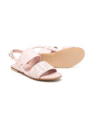 Sandali per bambina Fendi Kids rosa con logo - Rubino Kids