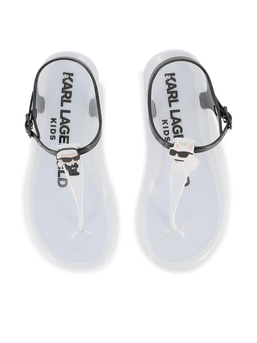 Sandali per bambina Karl Lagerfeld Kids neri con cinturino a T - Rubino Kids