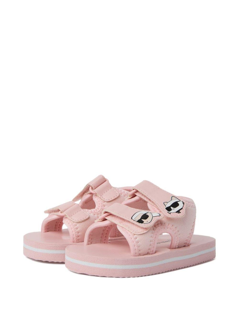 Sandali per bambina Karl Lagerfeld Kids rosa con applicazione - ikon - Rubino Kids