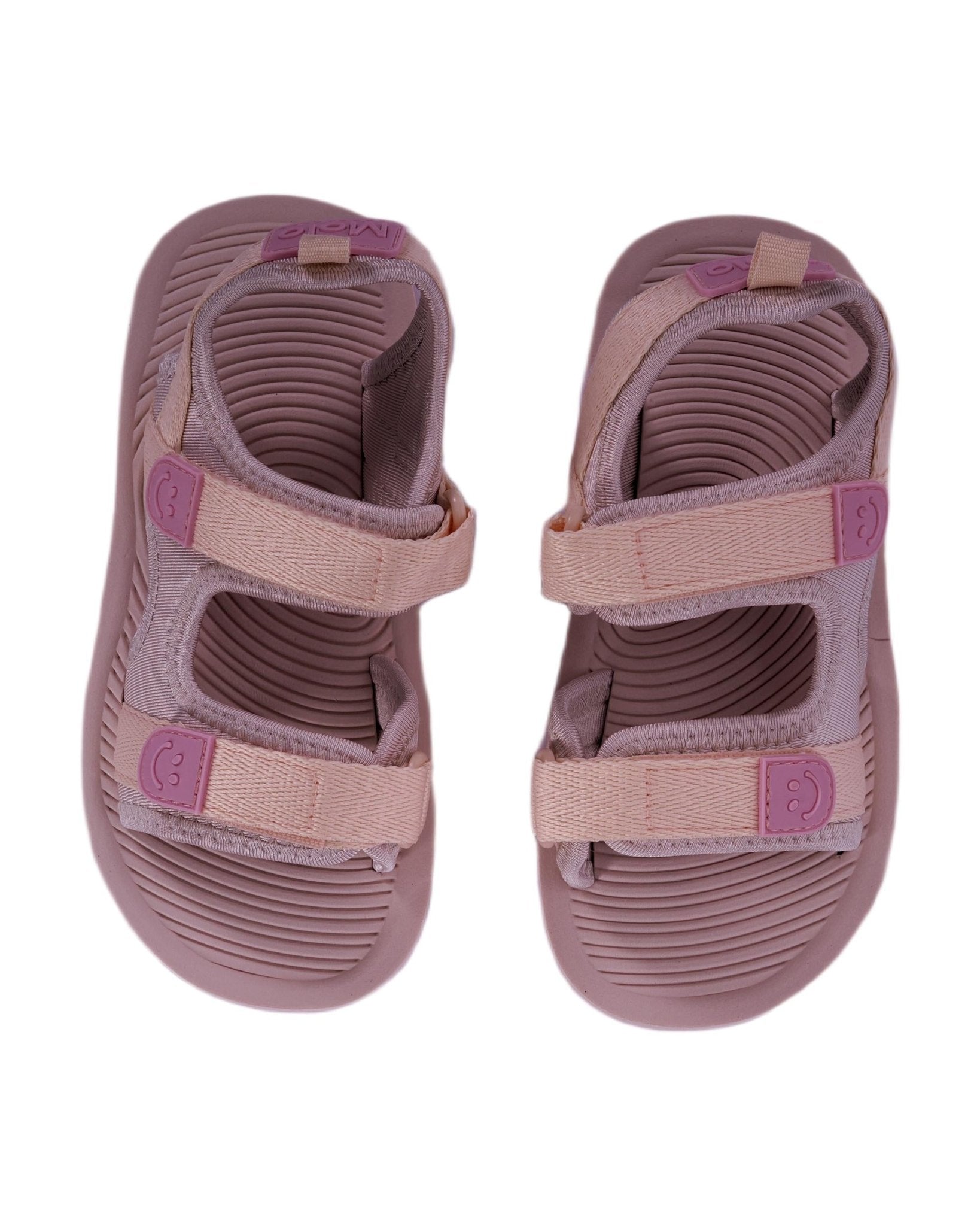 Sandali per bambina Molo rosa con fasce e motivo smile - Rubino Kids
