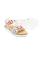 Sandali per bambina Monnalisa beige con stampa leopardata - Rubino Kids