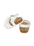 Sandali per bambina Monnalisa bianchi con dettaglio volant - Rubino Kids