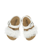 Sandali per bambina Monnalisa bianchi con dettaglio volant - Rubino Kids