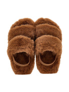 Sandali per bambina Monnalisa marrone in pelliccia sintetica - Rubino Kids