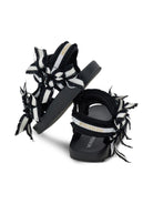 Sandali per bambina Monnalisa nero a righe - Rubino Kids