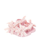 Sandali per bambina Monnalisa rosa a righe - Rubino Kids