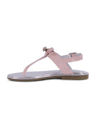 Sandali per bambina Monnalisa rosa con cinturino a T e fiocco - Rubino Kids