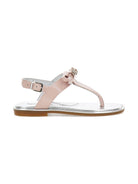 Sandali per bambina Monnalisa rosa con cinturino a T e fiocco - Rubino Kids