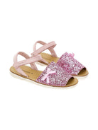 Sandali per bambina Monnalisa rosa con dettagli in paillettes - Rubino Kids