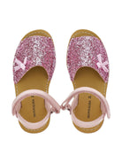 Sandali per bambina Monnalisa rosa con dettagli in paillettes - Rubino Kids