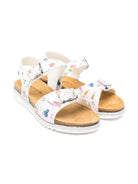 Sandali per bambina Monnalisa rosa con stampa frutta all - over - Rubino Kids