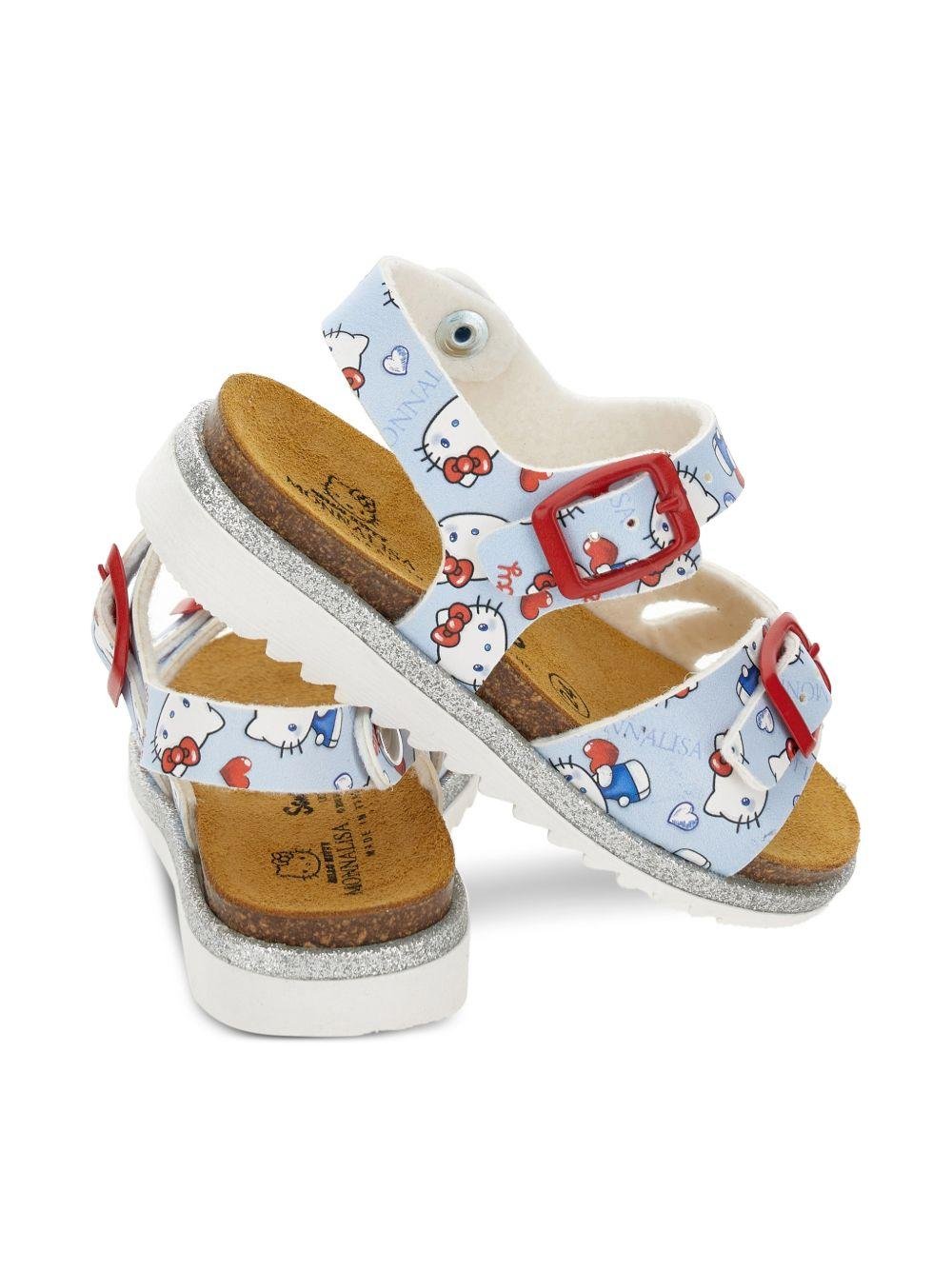 Sandali per bambina Monnalisa x Hello Kitty azzurro con fibbia - Rubino Kids