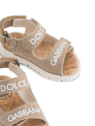 Sandali per bambini Dolce & Gabbana Kids beige con dettaglio logo - Rubino Kids