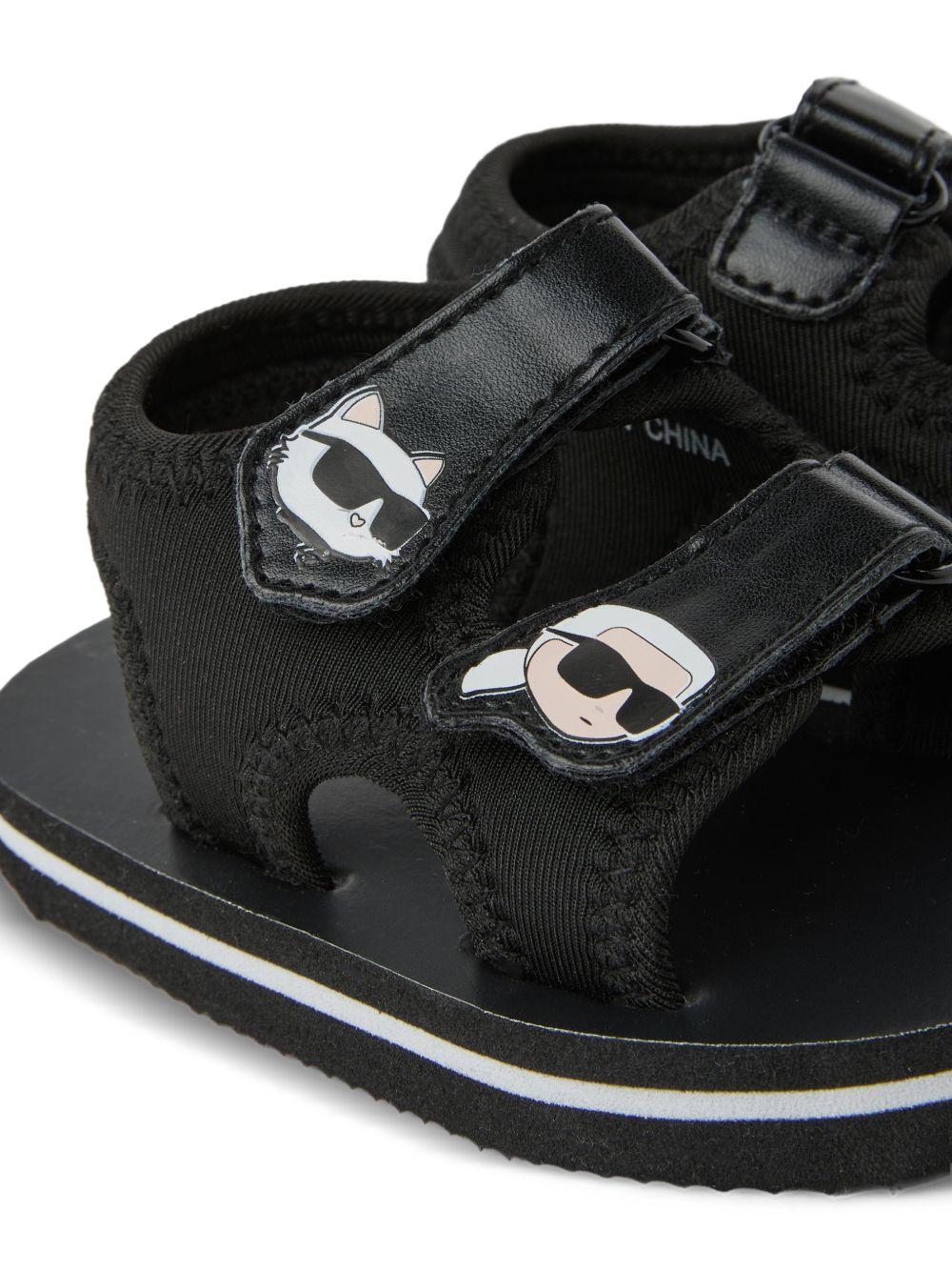 Sandali per bambini Karl Lagerfeld Kids nero con applicazione - ikon - Rubino Kids