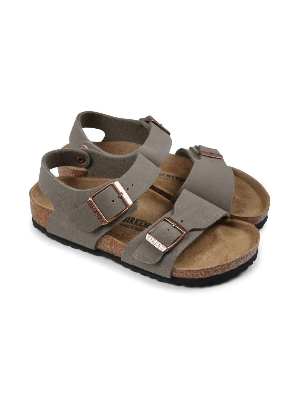 Sandali per bambino Birkenstock Kids New York grigio con chiusura con fibbia - Rubino Kids