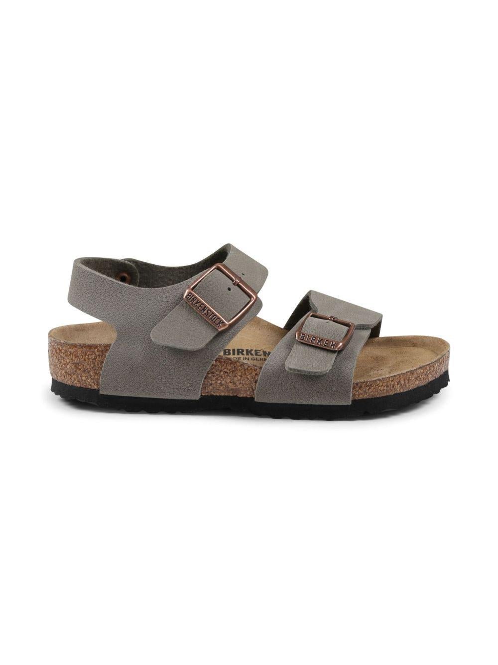 Sandali per bambino Birkenstock Kids New York grigio con chiusura con fibbia - Rubino Kids