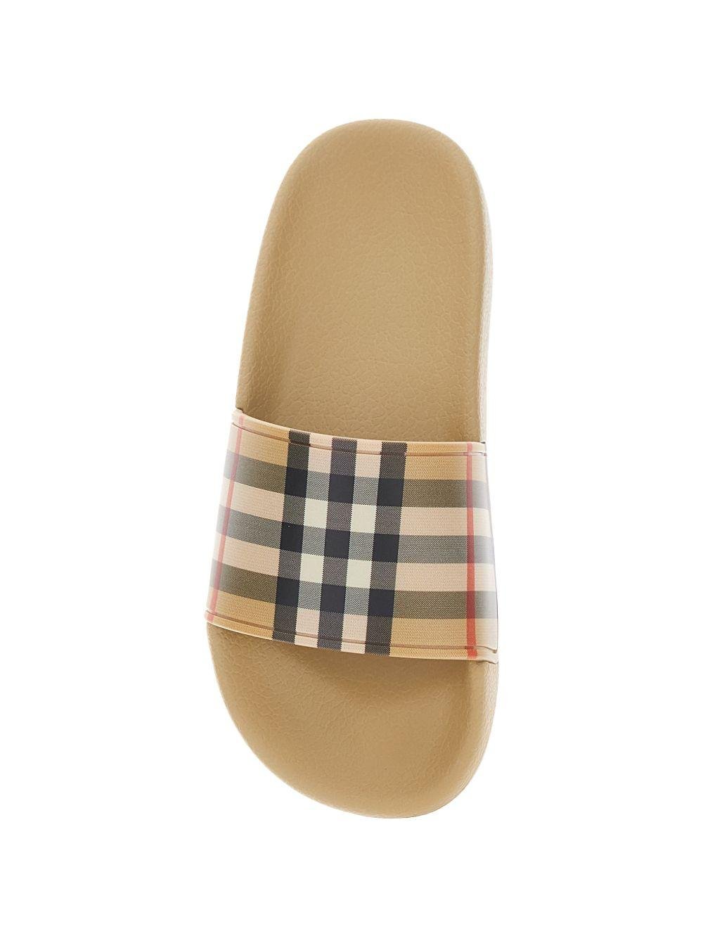 Sandali per bambino Burberry Kids beige con motivo a quadri - Rubino Kids
