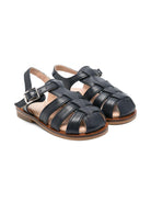 Sandali per bambino Eli1957 blu in pelle con chiusura laterale con fibbia - Rubino Kids